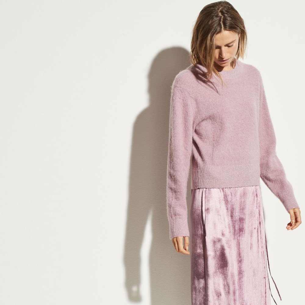 VINCE Mohair Crew Sweater Lavender Pink {VV42}